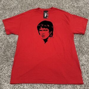Vintage 1975 Bruce Lee Felt Patch Movie Promo T-Shirt Men’s Size L Red/Black NWT